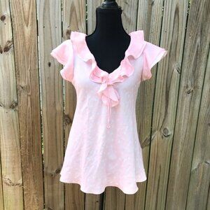 Oscar da la Renta Pink Label polkadot blouse size Small #88
